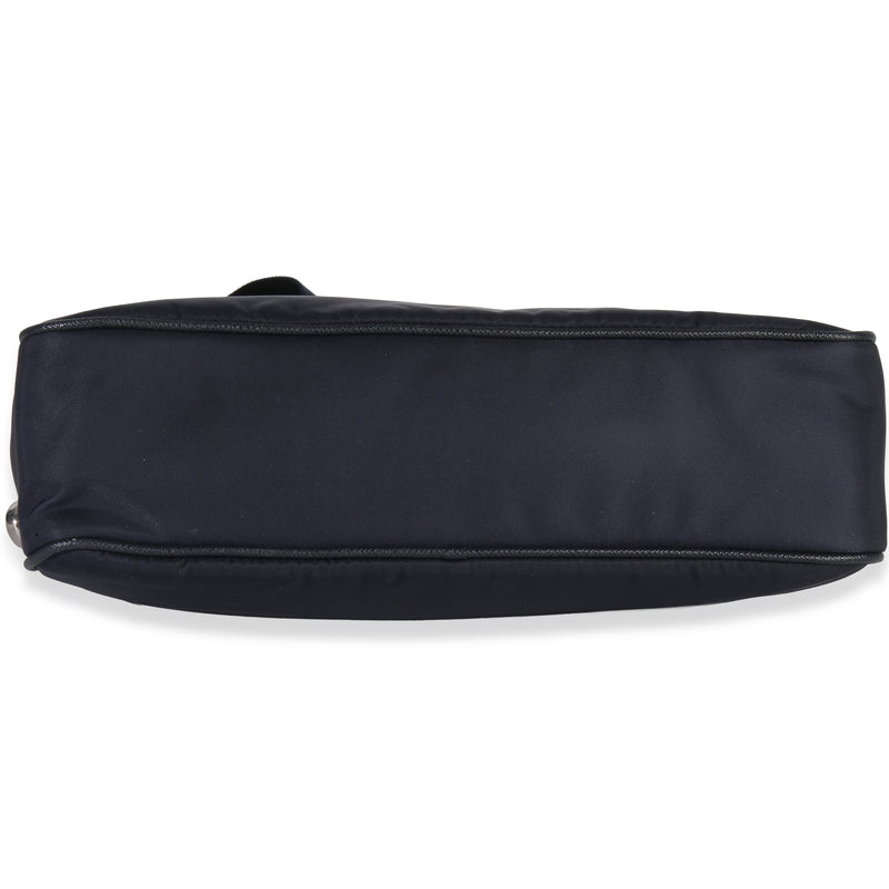 Prada Navy Re-Nylon & Saffiano Leather Trim Shoulder Bag Blue Handbag