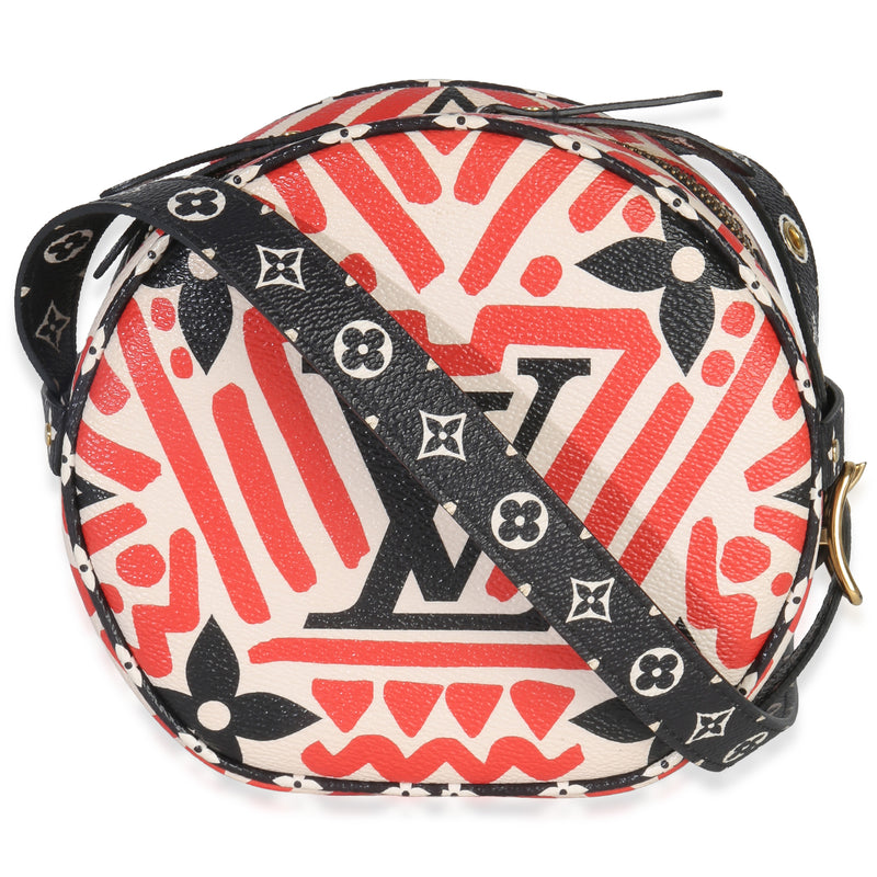 Louis Vuitton Cream Red Giant Lv Crafty Boite Chapeau Souple Bag Pm Multicolor; Coated Canvas Handbag