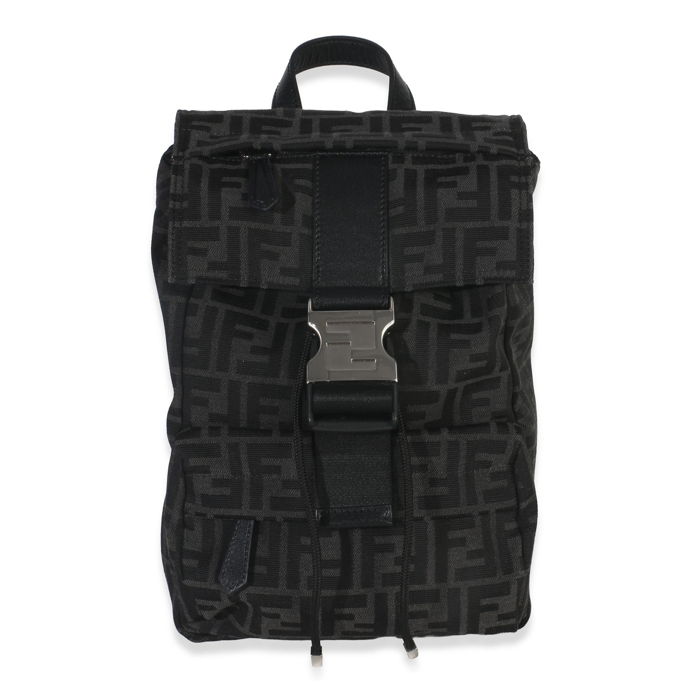 Fendi Black Zucca Canvas Small Fendiness Crossbody Bag Handbag