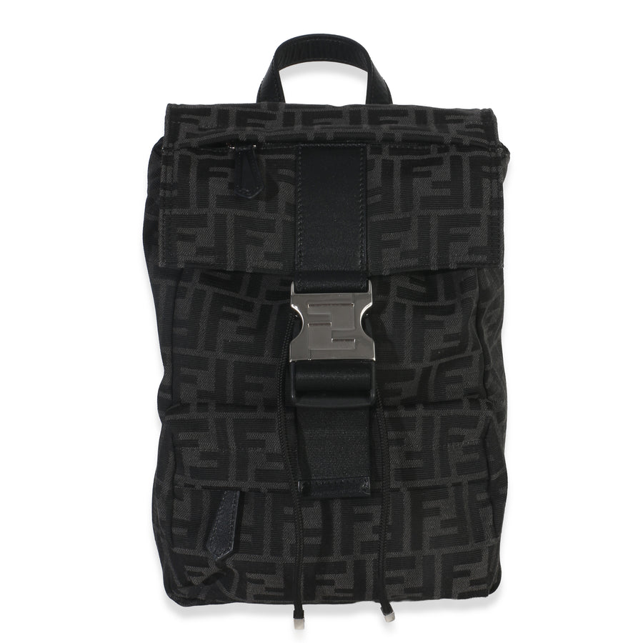 Fendi Black Zucca Canvas Small Fendiness Crossbody Bag Handbag