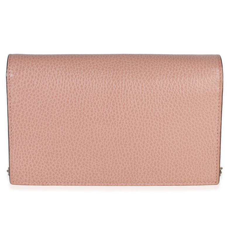 Gucci Pink Dollar Calfskin Interlocking G Wallet On Chain Leather Handbag