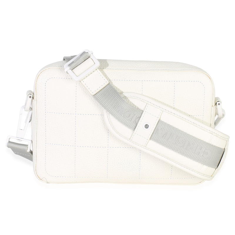 Christian Dior X Daniel Arsham White Grained Calfskin Safari Messenger Leather Handbag
