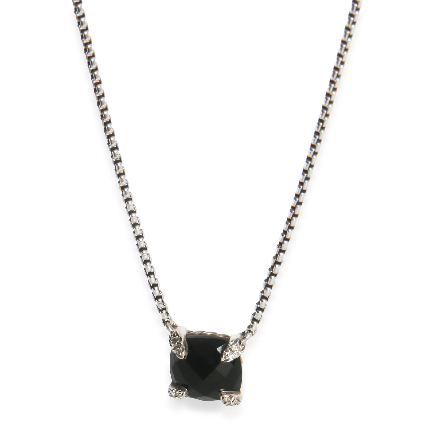 David Yurman Sterling Silver Diamond Petite Chatelaine Pendant 925