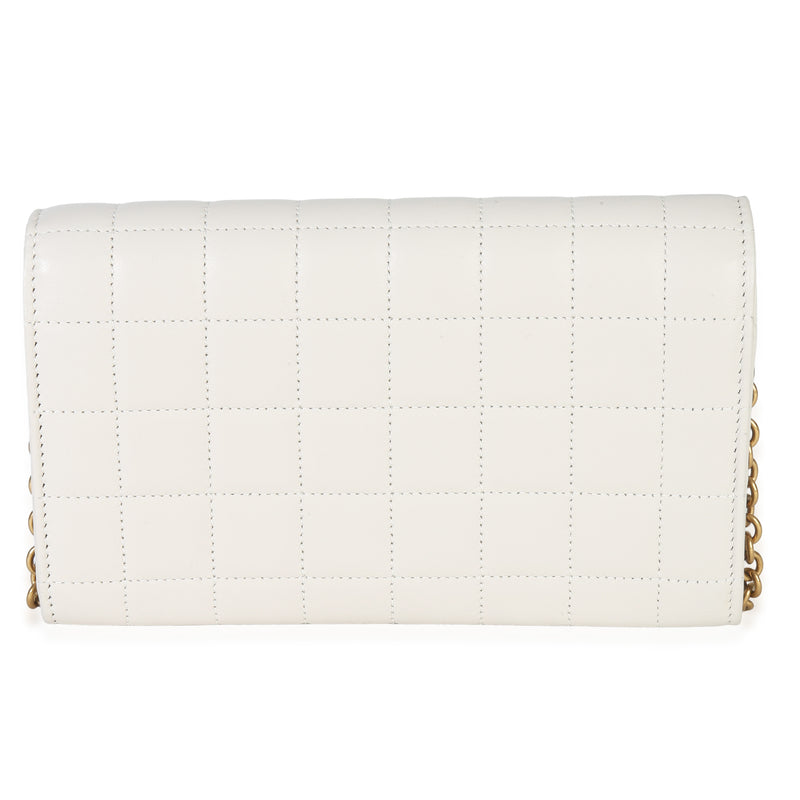Saint Laurent Crema Soft Calfskin Le Maillon Wallet On Chain Neutral Leather Handbag