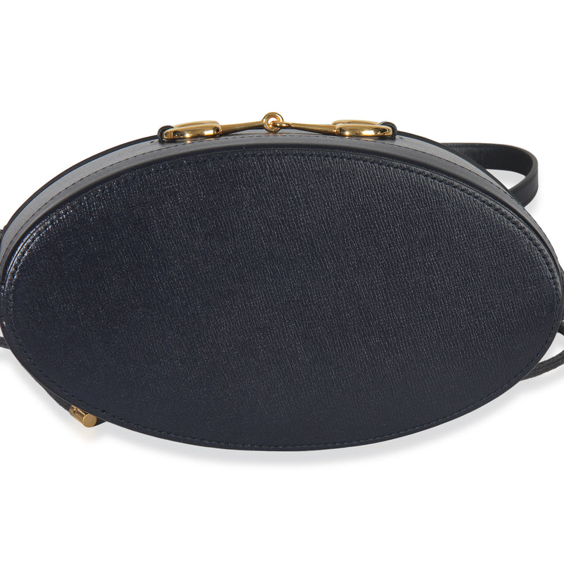 Gucci Red Navy Calfskin Horsebit 1955 Drawstring Bucket Bag Blue; Leather Handbag