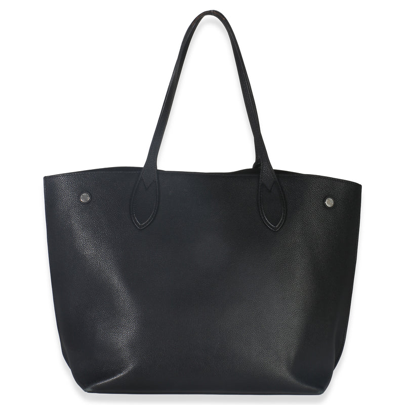 Louis Vuitton Black Grained Calfskin Lockme Cabas Tote Leather Handbag