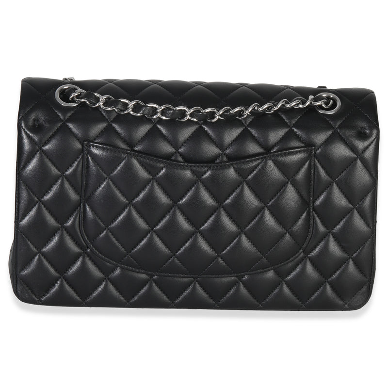 Chanel Black Quilted Lambskin Medium Classic Double Flap Bag Leather Handbag