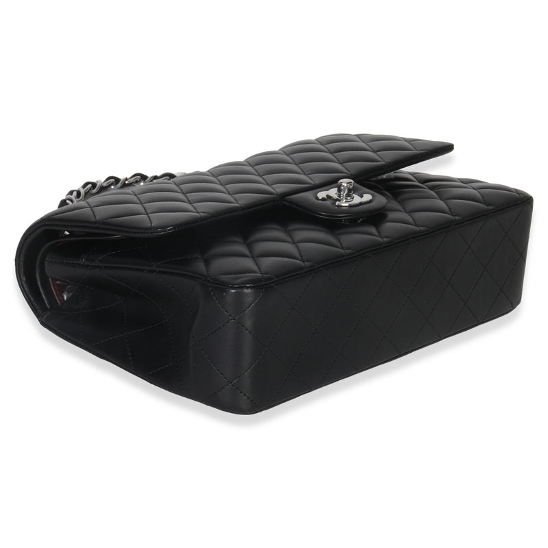 Chanel Black Quilted Lambskin Medium Classic Double Flap Bag Leather Handbag