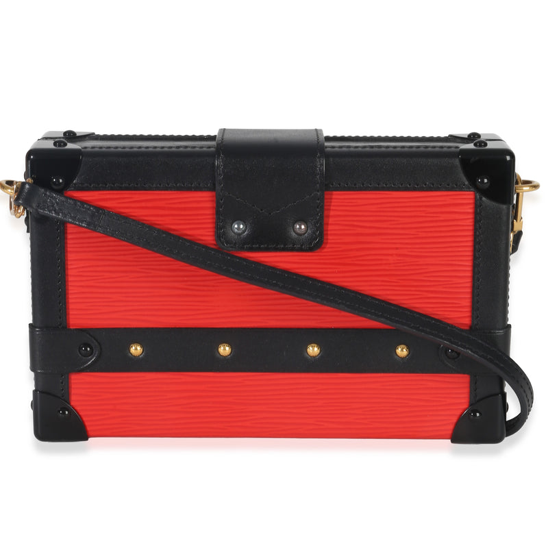 Louis Vuitton Red Black Epi Petite Malle Black; Leather Handbag