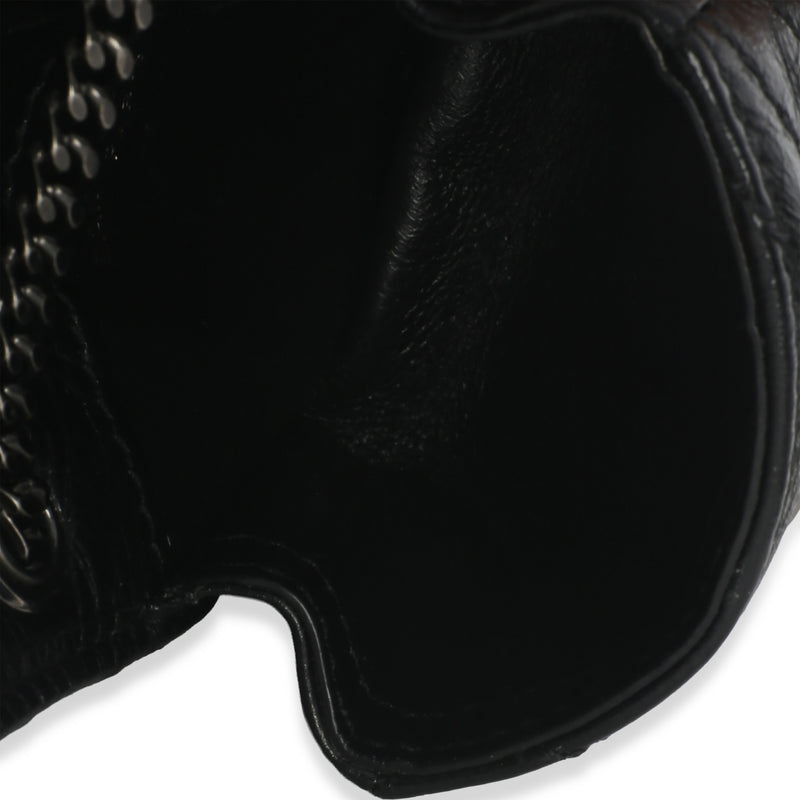 Saint Laurent Black Crinkled Calfskin Matelasse Micro Niki Airpods Case Leather Handbag