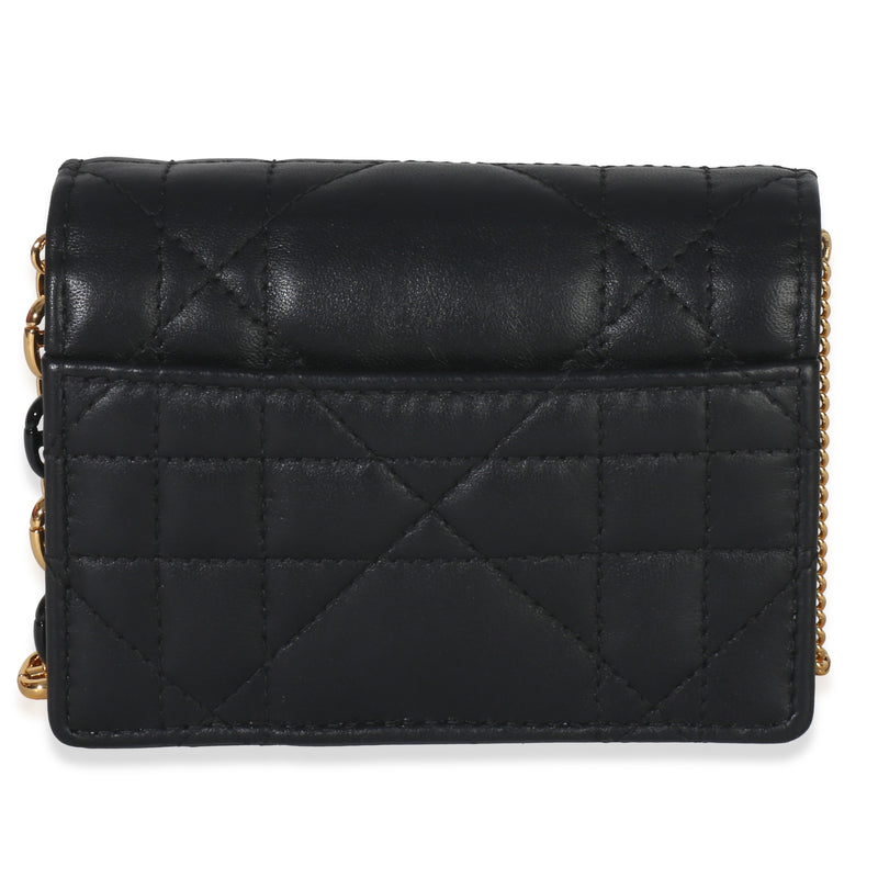 Christian Dior Black Macrocannage Calfskin Micro Miss Caro Chain Bag Leather Handbag