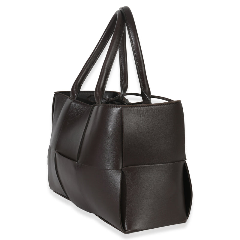 Bottega Veneta Fondant Nappa Intrecciato Mini Arco Tote Brown Leather Handbag