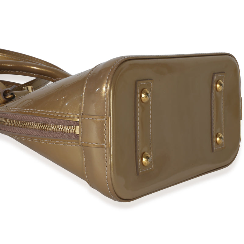 Beige Poudre Monogram Vernis Alma Bb Gold Patent Leather Handbag