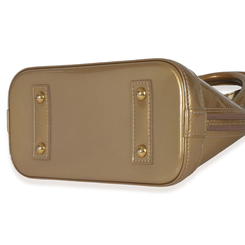 Beige Poudre Monogram Vernis Alma Bb Gold Patent Leather Handbag
