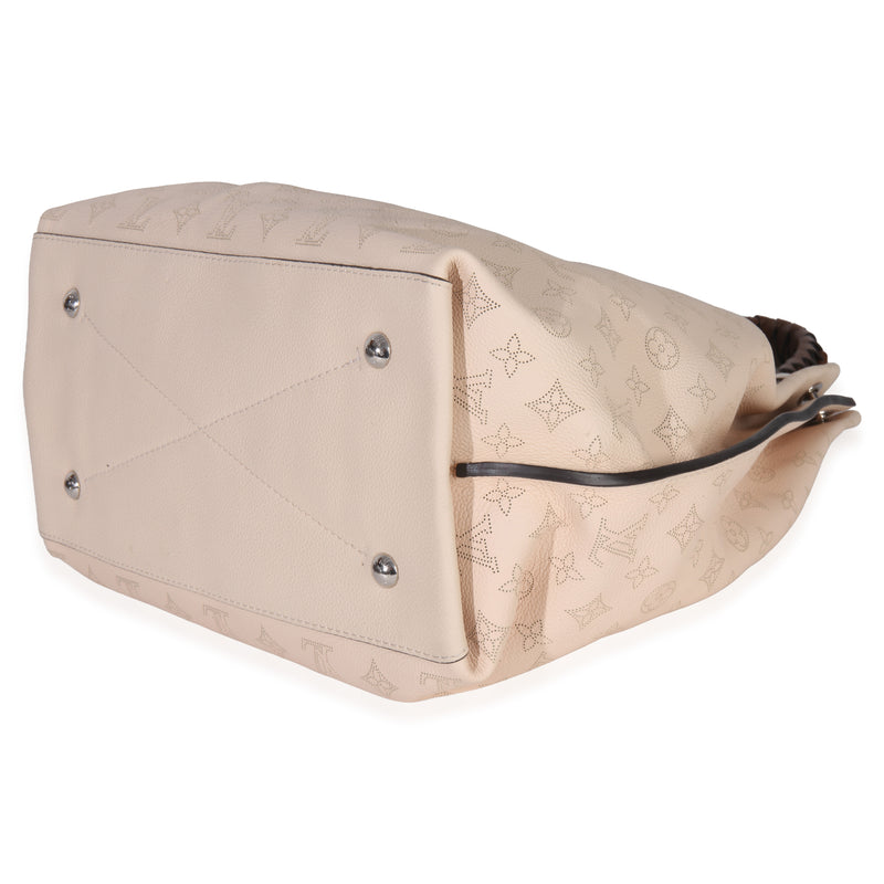 Louis Vuitton Creme Monogram Mahina Carmel Hobo Beige; Neutral Leather Handbag