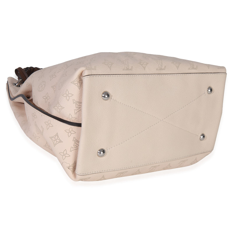 Louis Vuitton Creme Monogram Mahina Carmel Hobo Beige; Neutral Leather Handbag