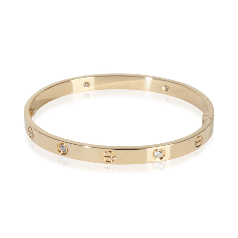 Cartier Yellow Gold Diamond Love Single Screw Closure Bracelet 18k