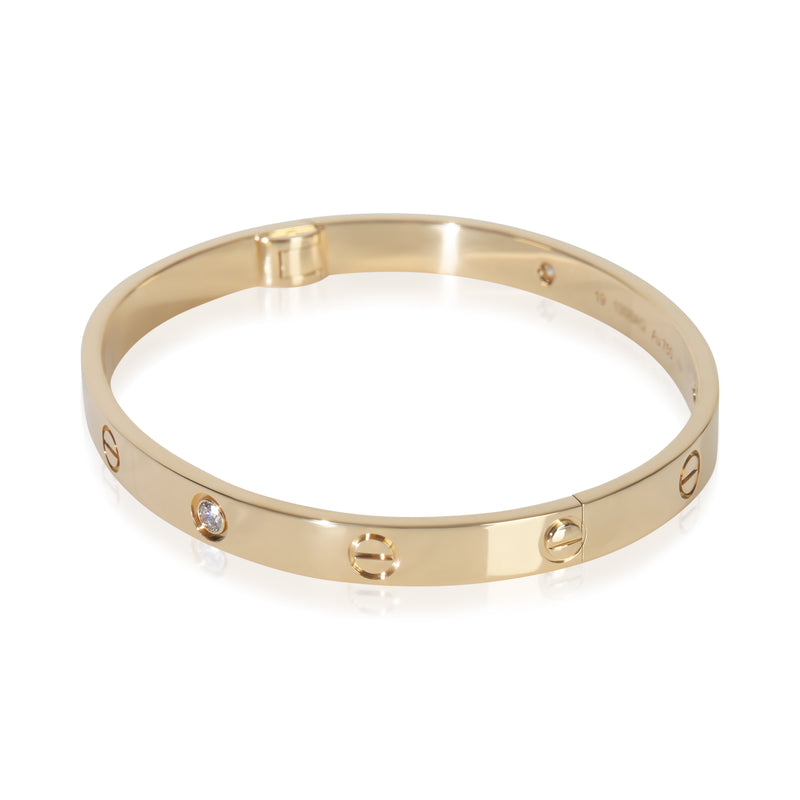 Cartier Yellow Gold Diamond Love Single Screw Closure Bracelet 18k
