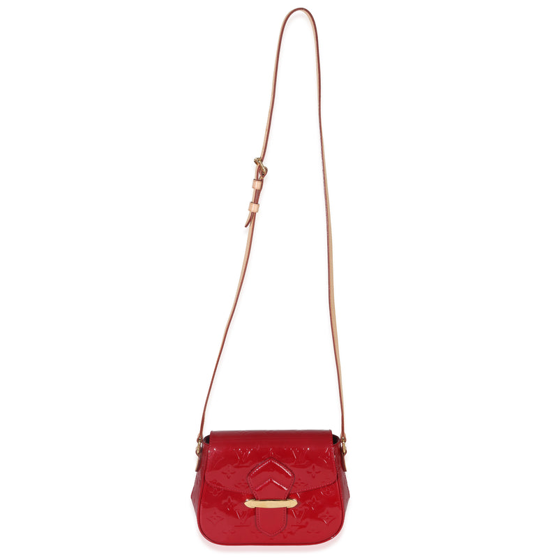 Louis Vuitton Pomme Damour Monogram Vernis Bellflower Pm Red Patent Leather Handbag