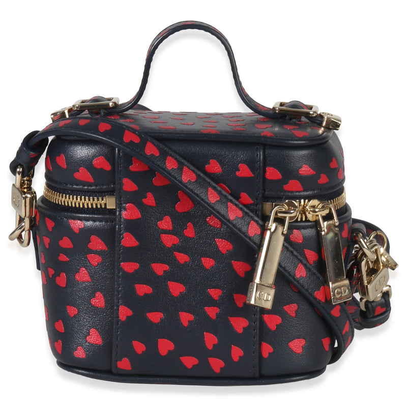 Christian Dior Blue Red Dioramour Diortravel Micro Vanity Case Leather Handbag