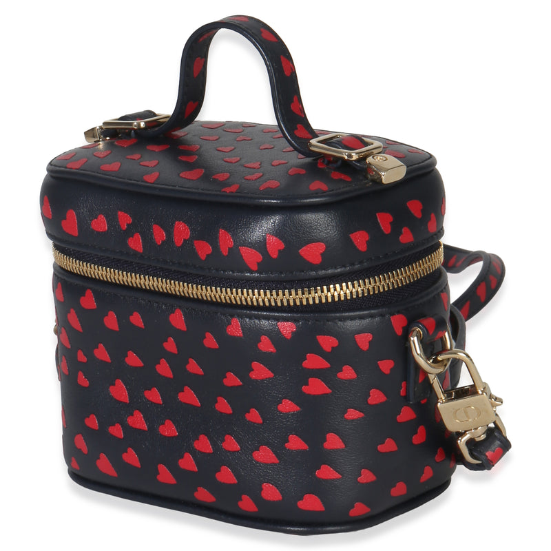 Christian Dior Blue Red Dioramour Diortravel Micro Vanity Case Leather Handbag