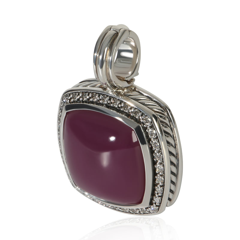 David Yurman Sterling Silver Ruby And Diamond Moonlight Ice Albion Pendant 925
