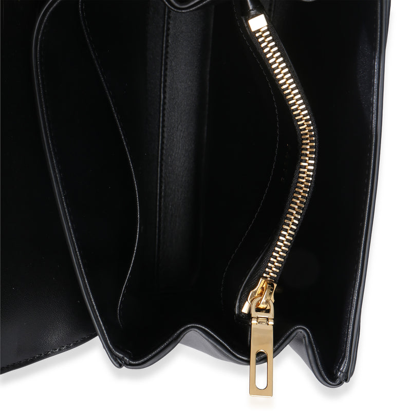 Celine Black Satinated Calfskin Mini 16 Top Handle Bag Leather Handbag