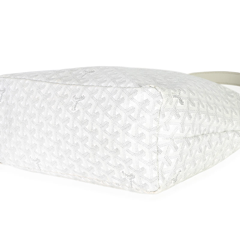 Goyard White Goyardine Canvas Boheme Hobo Handbag