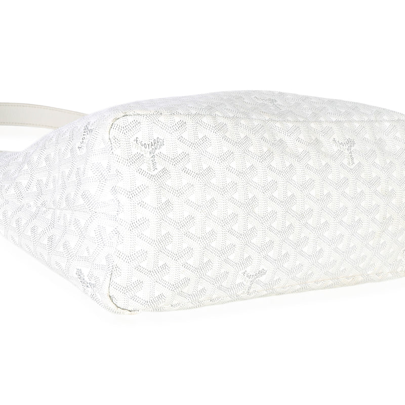 Goyard White Goyardine Canvas Boheme Hobo Handbag