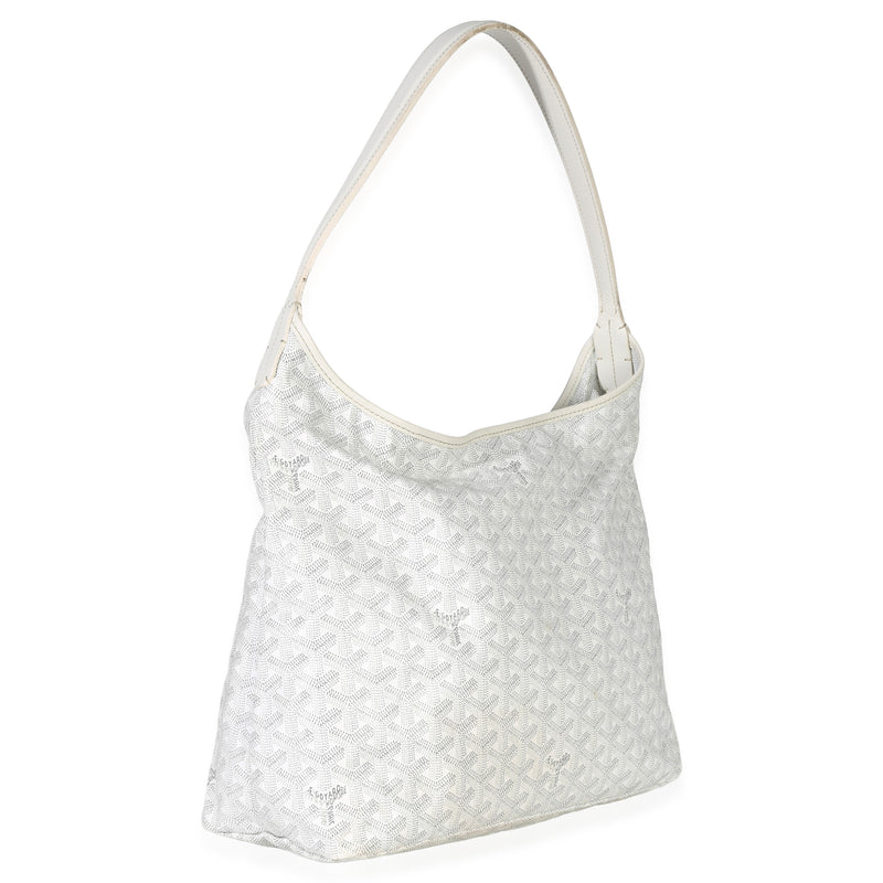 Goyard White Goyardine Canvas Boheme Hobo Handbag
