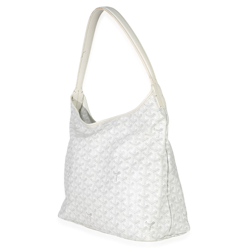Goyard White Goyardine Canvas Boheme Hobo Handbag