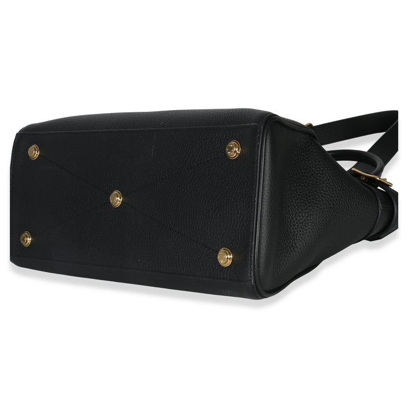 Louis Vuitton Black Grained Calfskin Monogram Vendome Mm Leather Handbag