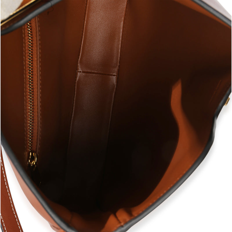 Celine Tan Smooth Calfskin Small Camille 16 Soft Shoulder Bag Brown Leather Handbag