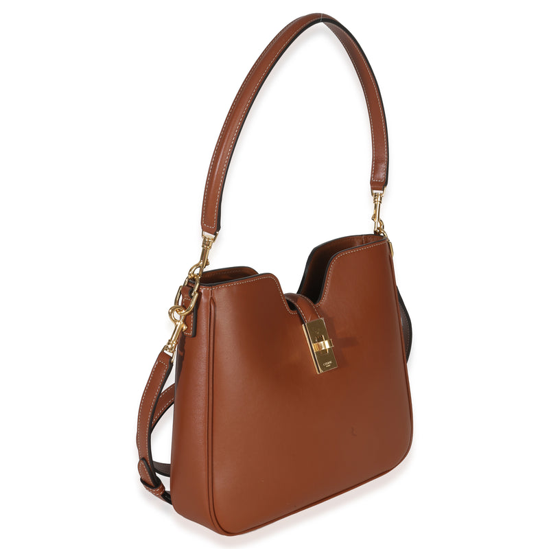 Celine Tan Smooth Calfskin Small Camille 16 Soft Shoulder Bag Brown Leather Handbag