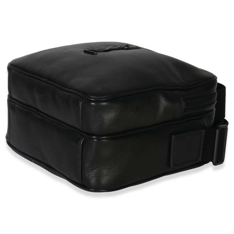 Saint Laurent Black Lambskin Monogram Niki Cube Camera Bag Leather Handbag