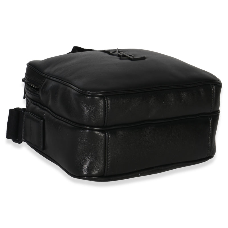 Saint Laurent Black Lambskin Monogram Niki Cube Camera Bag Leather Handbag