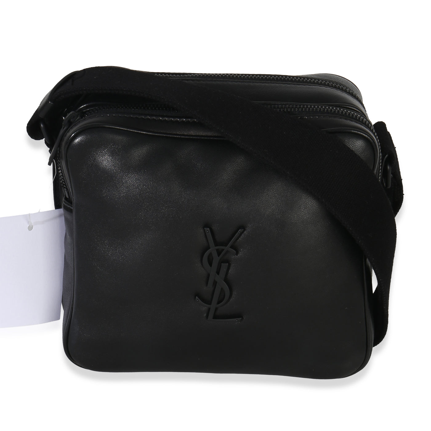 Saint Laurent Black Lambskin Monogram Niki Cube Camera Bag Leather Handbag