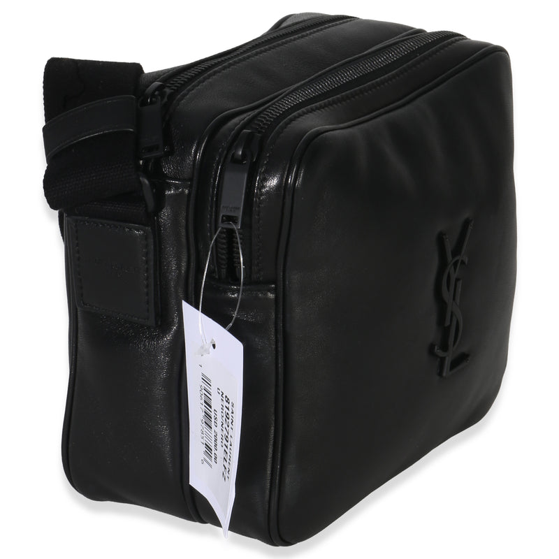 Saint Laurent Black Lambskin Monogram Niki Cube Camera Bag Leather Handbag