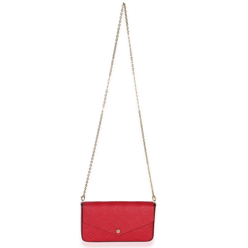 Louis Vuitton Scarlet Monogram Empreinte Félicie Pochette Red Leather Handbag