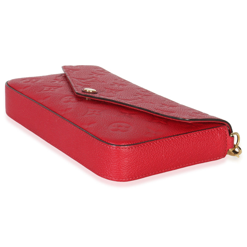 Louis Vuitton Scarlet Monogram Empreinte Félicie Pochette Red Leather Handbag