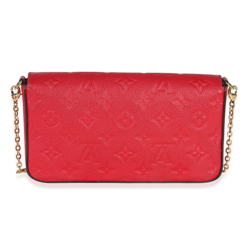 Louis Vuitton Scarlet Monogram Empreinte Félicie Pochette Red Leather Handbag