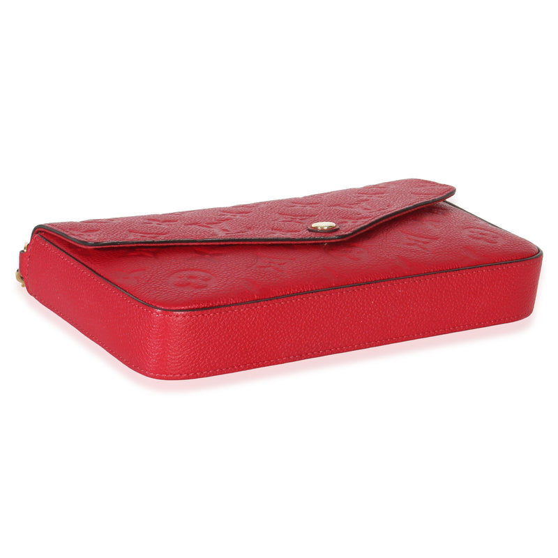 Louis Vuitton Scarlet Monogram Empreinte Félicie Pochette Red Leather Handbag