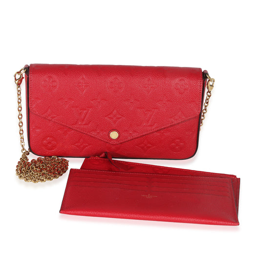 Louis Vuitton Scarlet Monogram Empreinte Félicie Pochette Red Leather Handbag