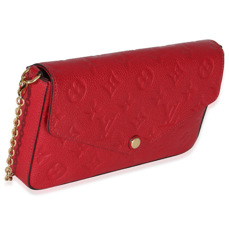 Louis Vuitton Scarlet Monogram Empreinte Félicie Pochette Red Leather Handbag