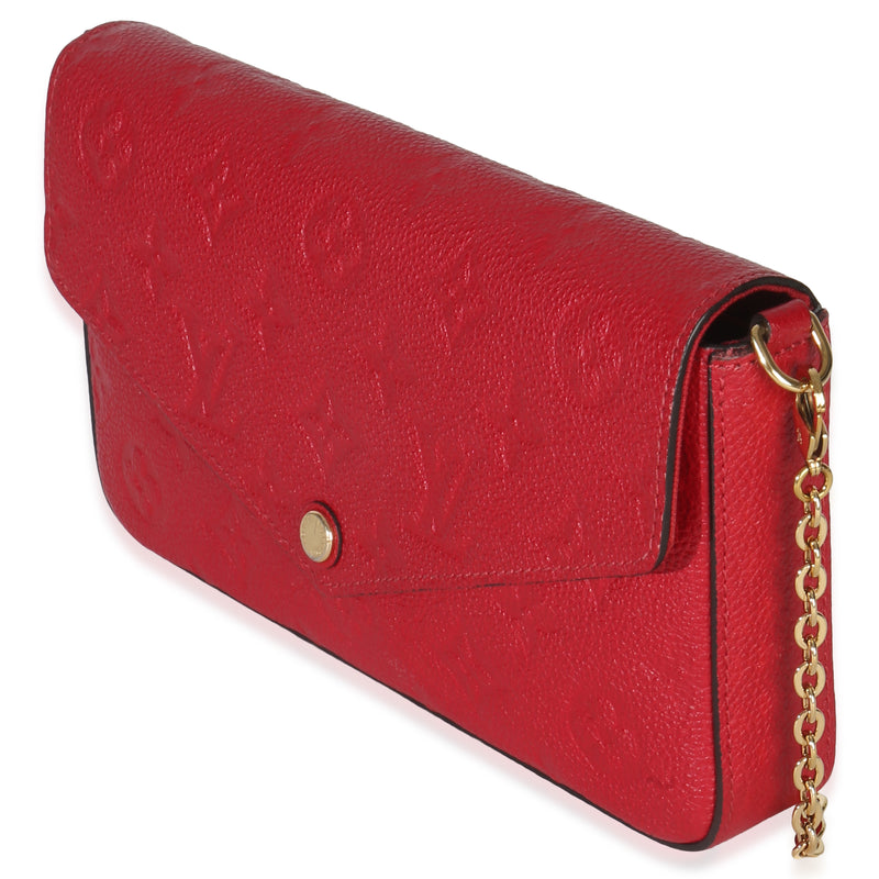 Louis Vuitton Scarlet Monogram Empreinte Félicie Pochette Red Leather Handbag