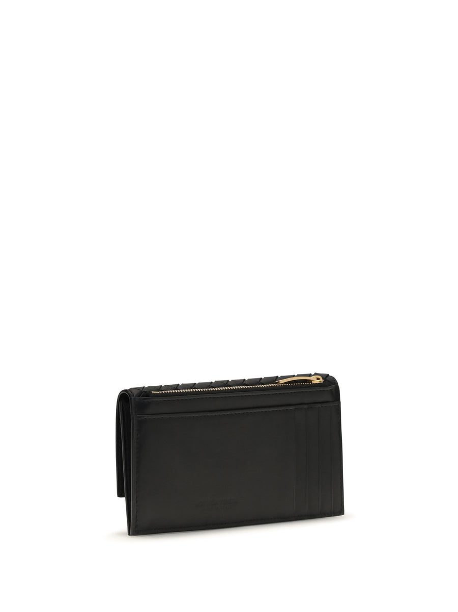 Bottega Veneta Intrecciato Bifold Wallet — Black Lamb Leather & Purses