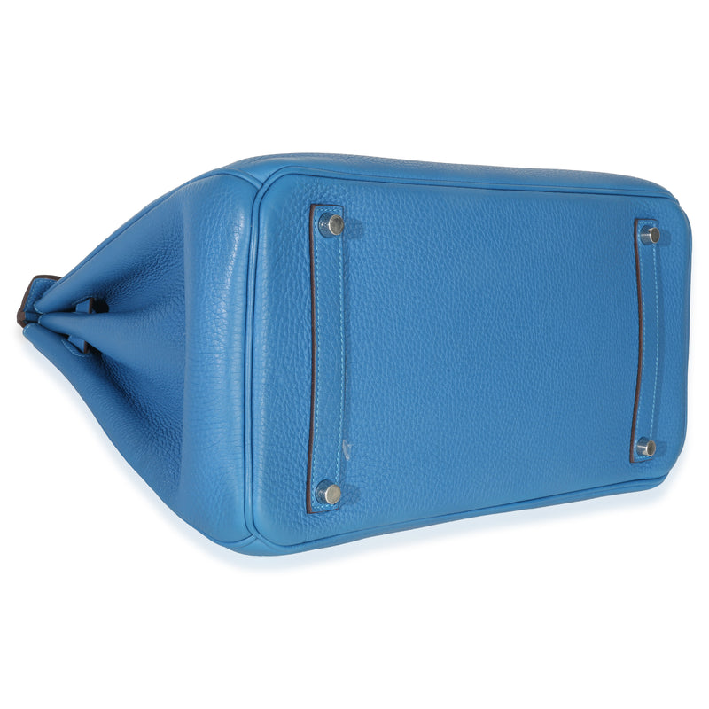 Hermès Bleu Zellige Togo Birkin 35 Phw Blue Leather Handbag