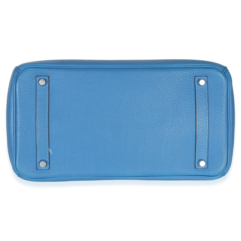 Hermès Bleu Zellige Togo Birkin 35 Phw Blue Leather Handbag