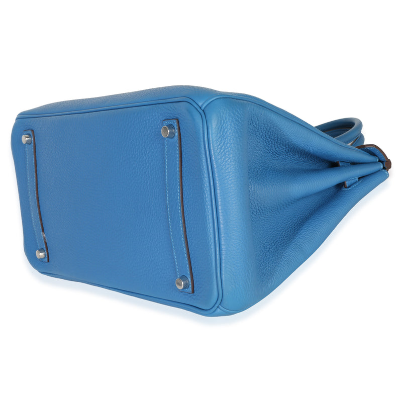 Hermès Bleu Zellige Togo Birkin 35 Phw Blue Leather Handbag