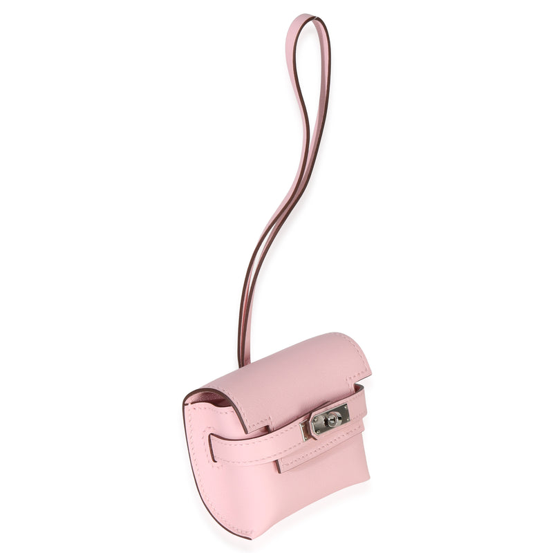 Hermès Rose Sakura Swift Kelly Festival Charm Pink Leather Bag Charms